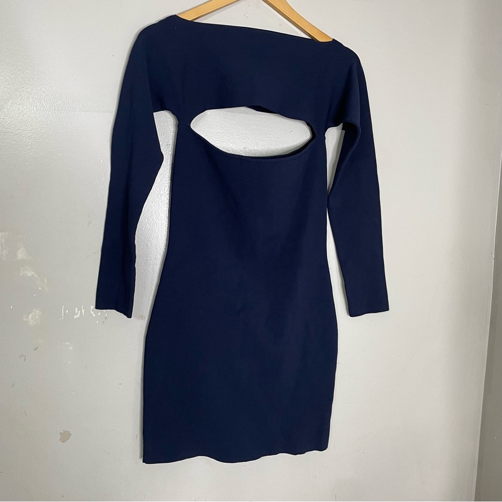 Alexander Wang Bodycon Dress Cutout Mini Blue Size L Party Girls Night Out Y2K - Picture 2 of 9